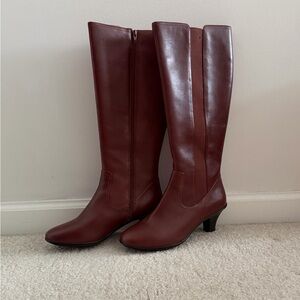 Softspots Rich Brown Heeled Boots